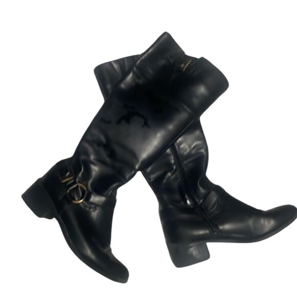 CHAPS Rubi Black Casual Tall Horse Bit Riding Boots - Picture 4 of 5